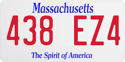 MA license plate 438EZ4