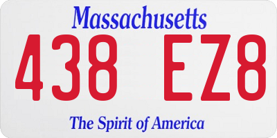 MA license plate 438EZ8