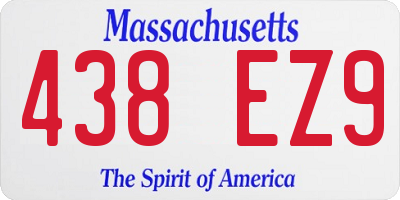 MA license plate 438EZ9