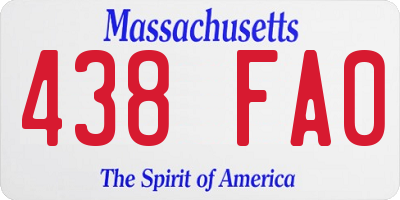 MA license plate 438FA0