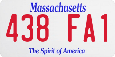 MA license plate 438FA1