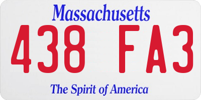 MA license plate 438FA3