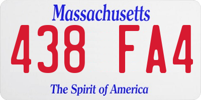 MA license plate 438FA4