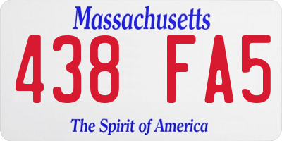 MA license plate 438FA5