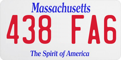 MA license plate 438FA6