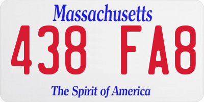 MA license plate 438FA8