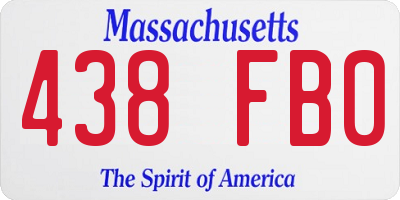 MA license plate 438FB0