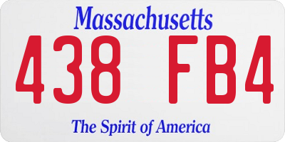 MA license plate 438FB4