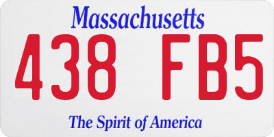 MA license plate 438FB5