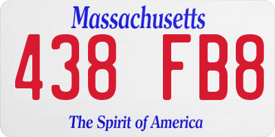 MA license plate 438FB8
