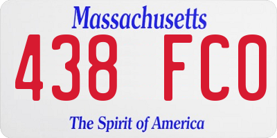 MA license plate 438FC0