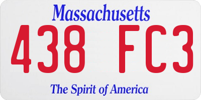 MA license plate 438FC3