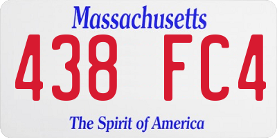MA license plate 438FC4