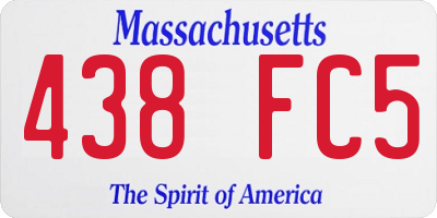 MA license plate 438FC5