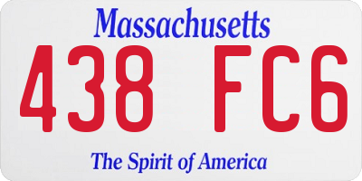MA license plate 438FC6