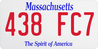 MA license plate 438FC7
