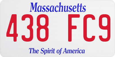 MA license plate 438FC9
