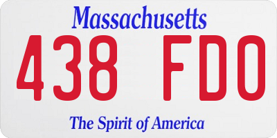 MA license plate 438FD0