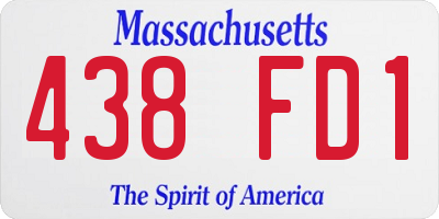 MA license plate 438FD1