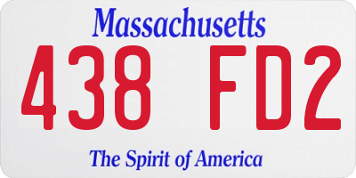MA license plate 438FD2