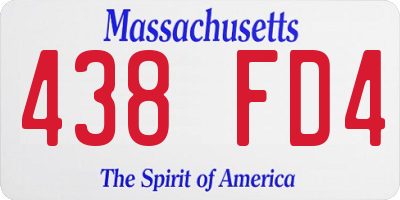 MA license plate 438FD4