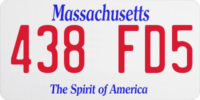 MA license plate 438FD5