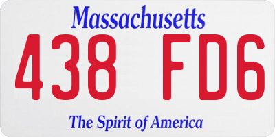 MA license plate 438FD6