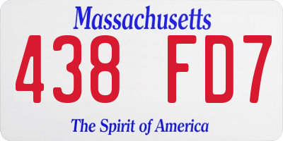 MA license plate 438FD7