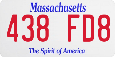 MA license plate 438FD8