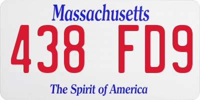 MA license plate 438FD9