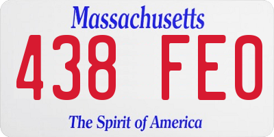 MA license plate 438FE0