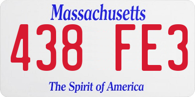 MA license plate 438FE3