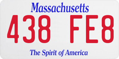 MA license plate 438FE8