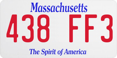 MA license plate 438FF3