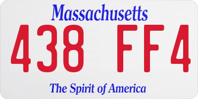 MA license plate 438FF4