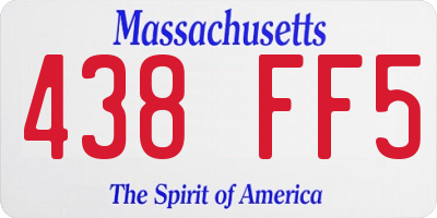 MA license plate 438FF5