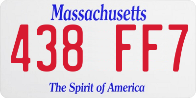 MA license plate 438FF7