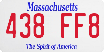 MA license plate 438FF8