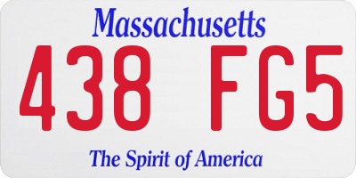 MA license plate 438FG5
