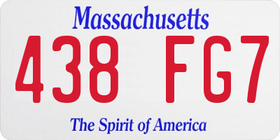 MA license plate 438FG7