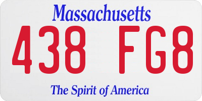 MA license plate 438FG8