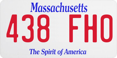 MA license plate 438FH0