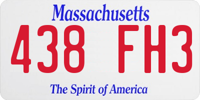 MA license plate 438FH3