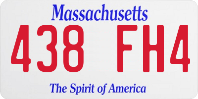 MA license plate 438FH4