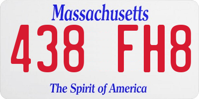 MA license plate 438FH8
