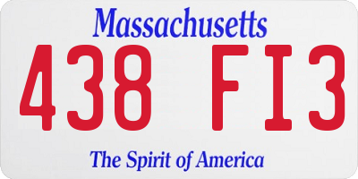 MA license plate 438FI3