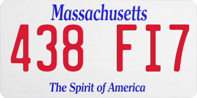MA license plate 438FI7