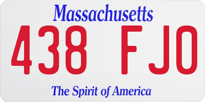 MA license plate 438FJ0