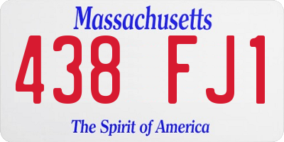 MA license plate 438FJ1