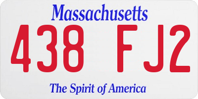 MA license plate 438FJ2